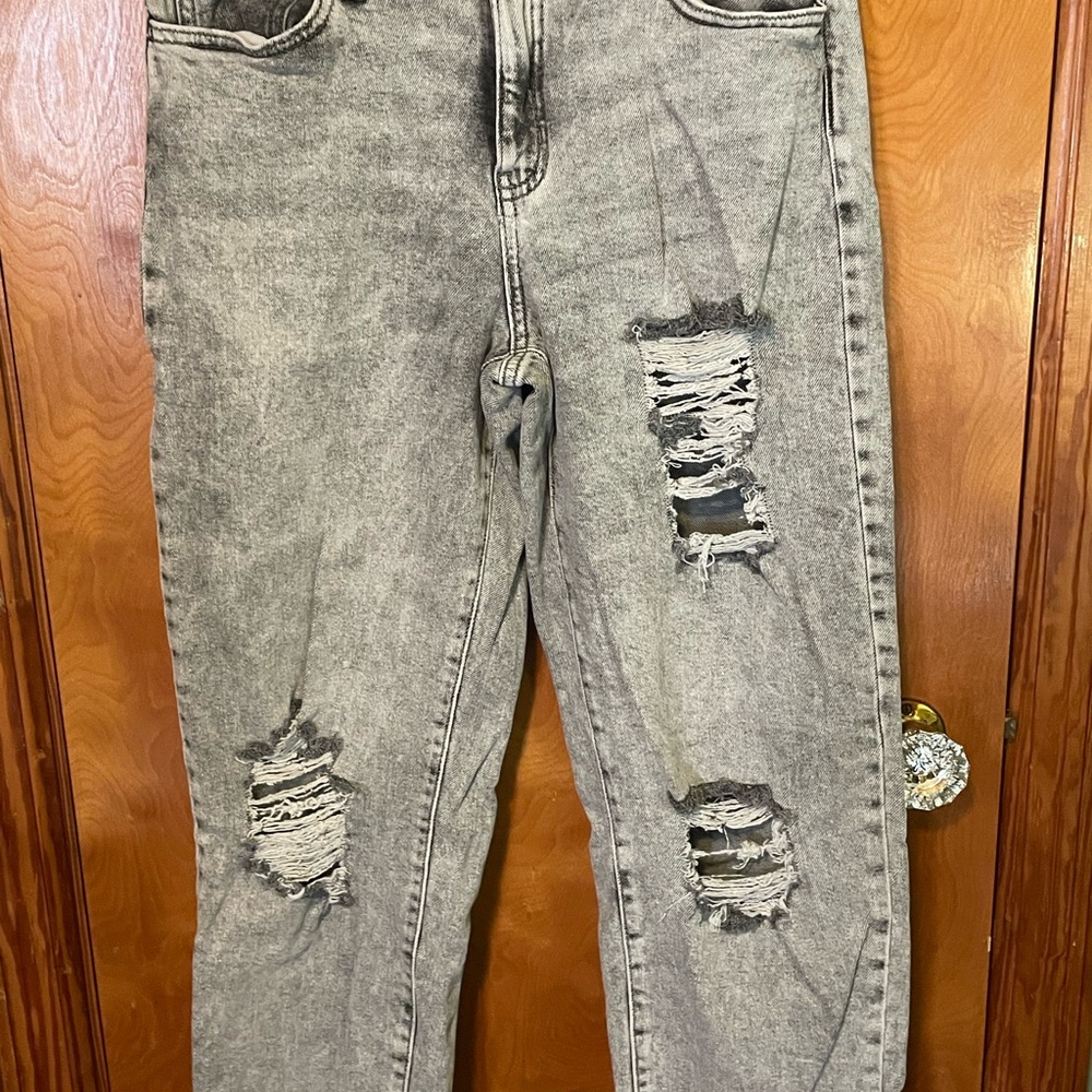 Sonoma Gray Distressed Flare Jeans